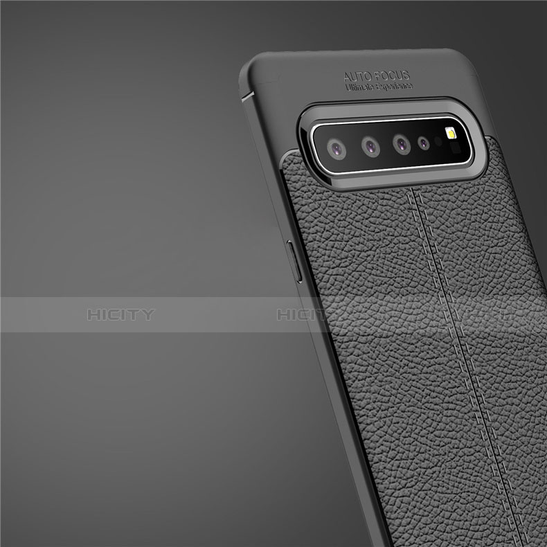 Silikon Hülle Handyhülle Gummi Schutzhülle Flexible Leder Tasche für Samsung Galaxy S10 5G SM-G977B groß