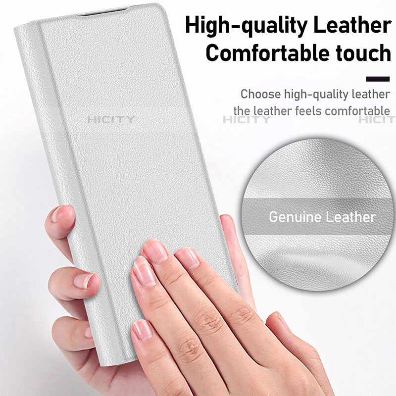 Silikon Hülle Handyhülle Gummi Schutzhülle Flexible Leder Tasche für Samsung Galaxy Z Fold4 5G Grau groß