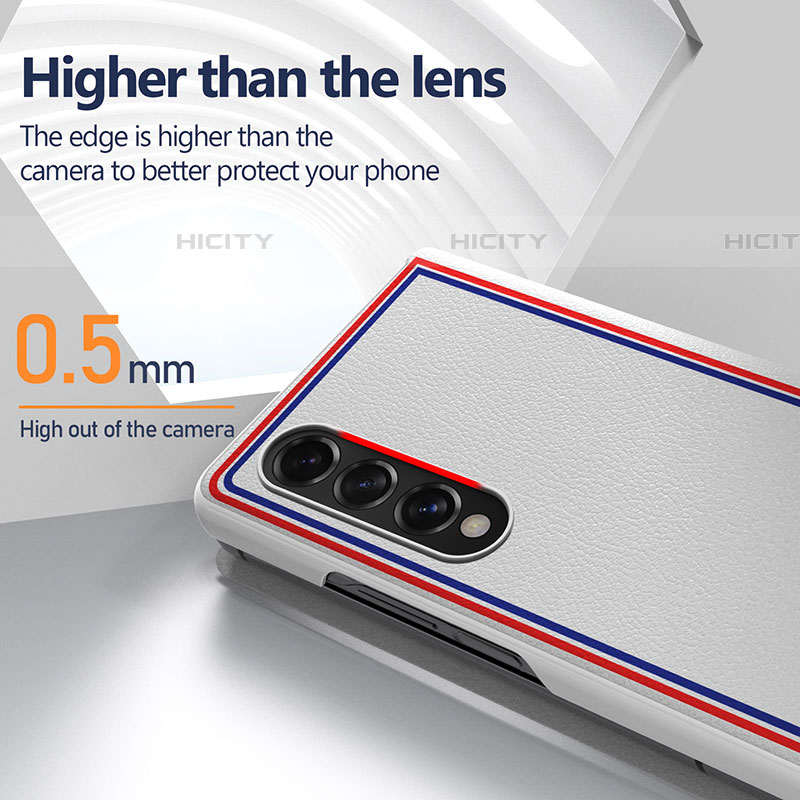 Silikon Hülle Handyhülle Gummi Schutzhülle Flexible Leder Tasche für Samsung Galaxy Z Fold4 5G Grau groß