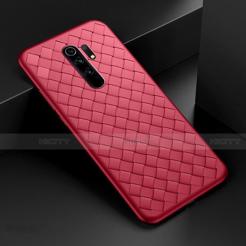 Silikon Hülle Handyhülle Gummi Schutzhülle Flexible Leder Tasche für Xiaomi Redmi 9 Rot Plus