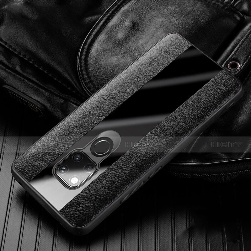 Silikon Hülle Handyhülle Gummi Schutzhülle Flexible Leder Tasche H01 für Huawei Mate 20 X 5G Schwarz Plus