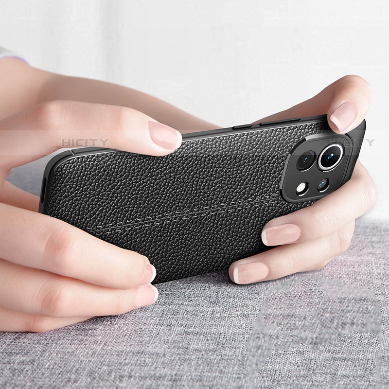 Silikon Hülle Handyhülle Gummi Schutzhülle Flexible Leder Tasche H02 für Xiaomi Mi 11 Lite 4G groß
