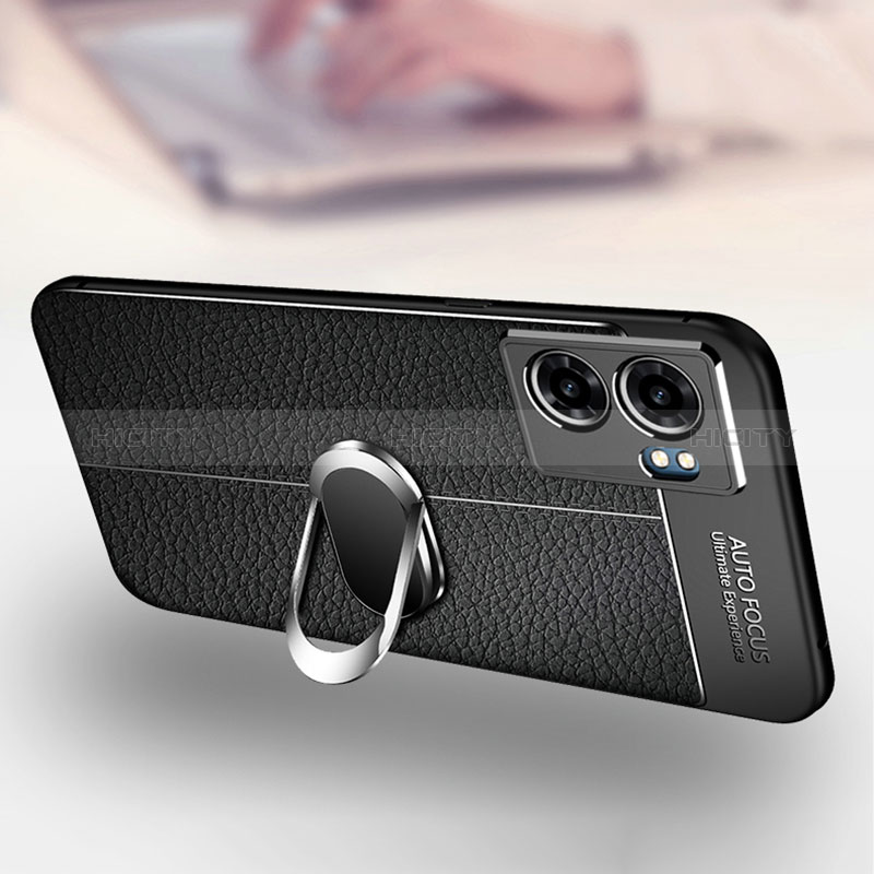 Silikon Hülle Handyhülle Gummi Schutzhülle Flexible Leder Tasche mit Magnetisch Fingerring Ständer für Realme Narzo 50 5G