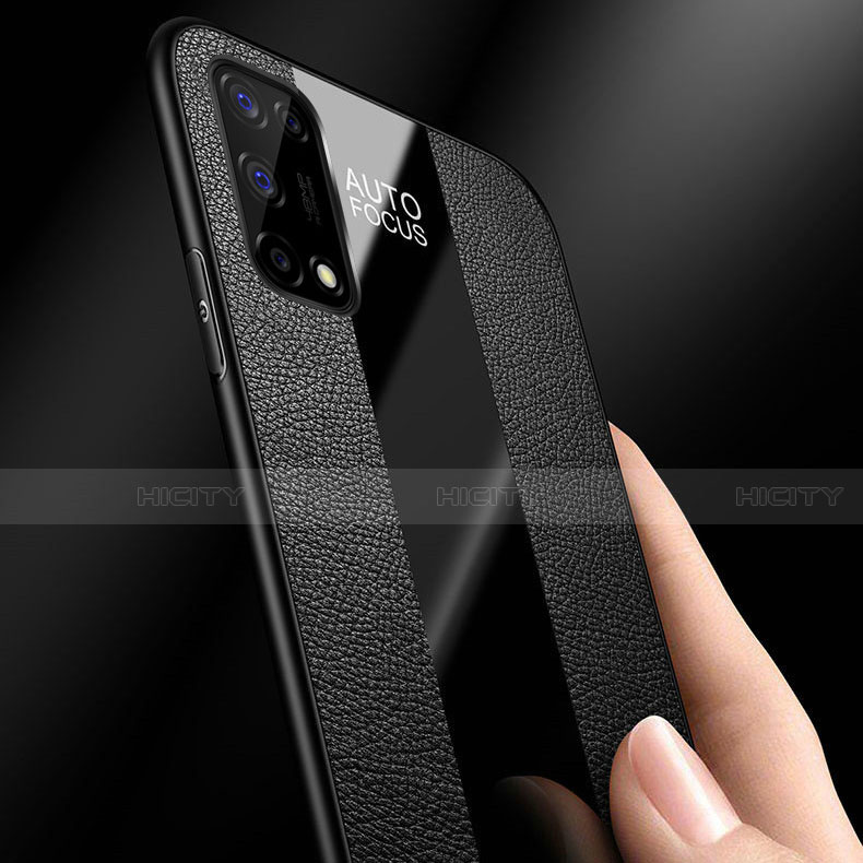 Silikon Hülle Handyhülle Gummi Schutzhülle Flexible Leder Tasche mit Magnetisch Fingerring Ständer für Realme Q2 Pro 5G