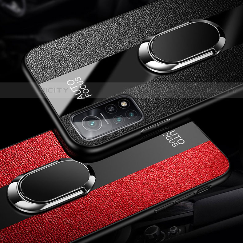 Silikon Hülle Handyhülle Gummi Schutzhülle Flexible Leder Tasche mit Magnetisch Fingerring Ständer für Xiaomi Redmi K30S 5G