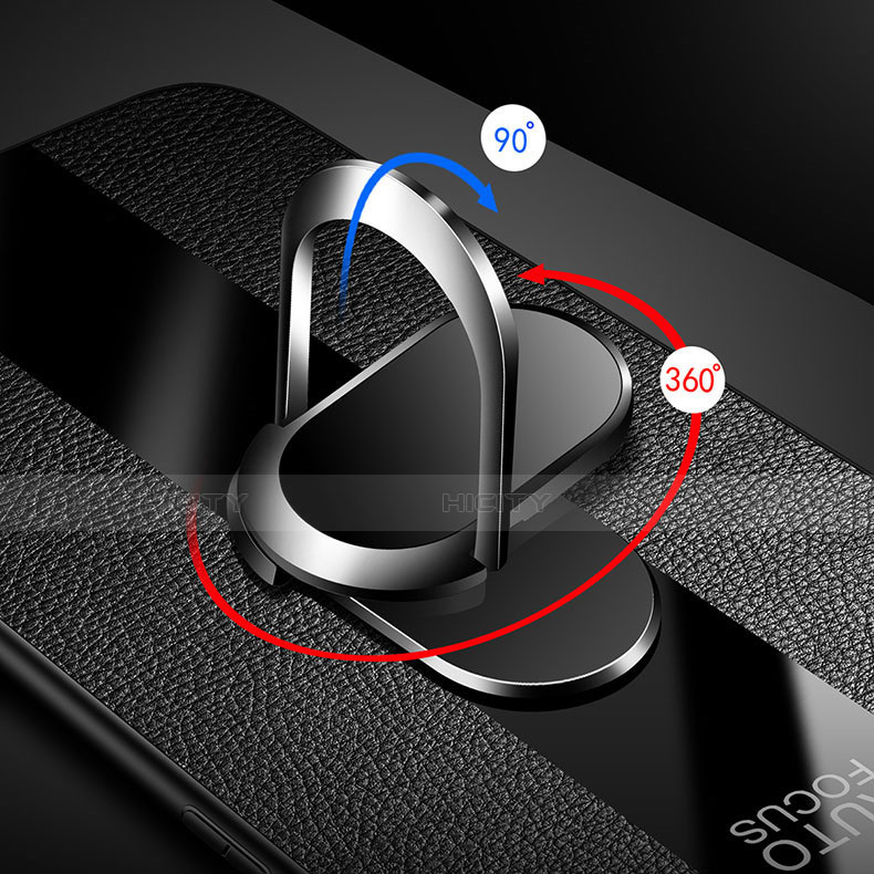 Silikon Hülle Handyhülle Gummi Schutzhülle Flexible Leder Tasche mit Magnetisch Fingerring Ständer S01 für Oppo K7x 5G