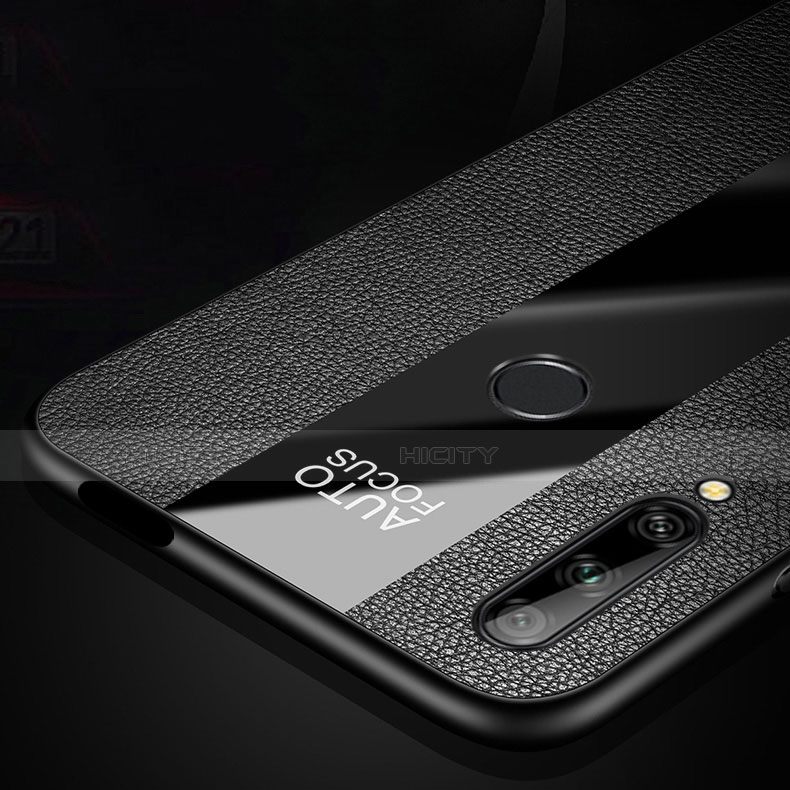 Silikon Hülle Handyhülle Gummi Schutzhülle Flexible Leder Tasche mit Magnetisch Fingerring Ständer S02 für Huawei Enjoy 10 Plus