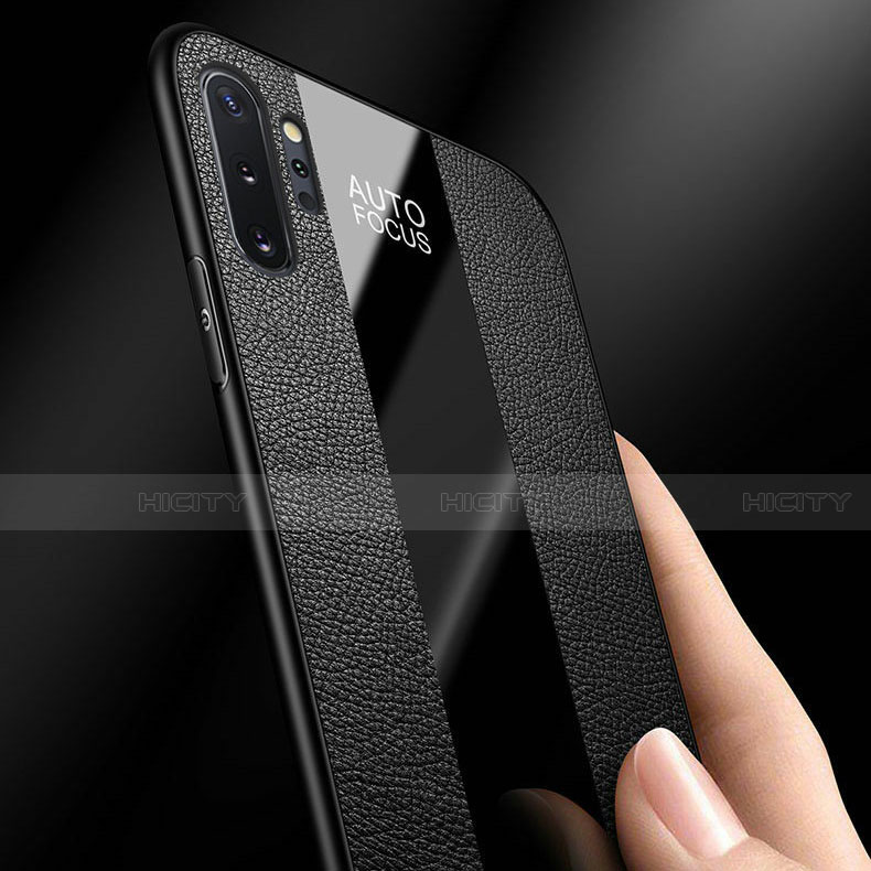 Silikon Hülle Handyhülle Gummi Schutzhülle Flexible Leder Tasche mit Magnetisch Fingerring Ständer T02 für Samsung Galaxy Note 10 Plus 5G