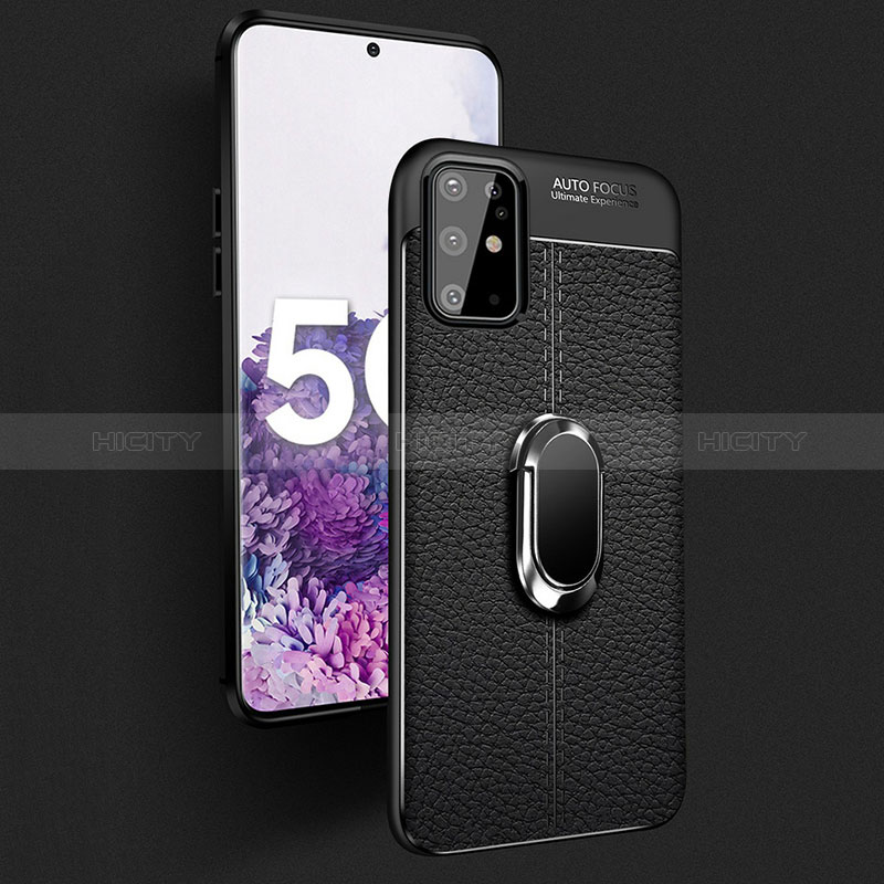 Silikon Hülle Handyhülle Gummi Schutzhülle Flexible Leder Tasche mit Magnetisch Fingerring Ständer WL1 für Samsung Galaxy S20 Plus 5G