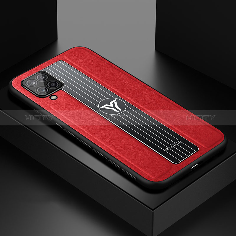 Silikon Hülle Handyhülle Gummi Schutzhülle Flexible Leder Tasche mit Magnetisch FL1 für Samsung Galaxy M12 Rot