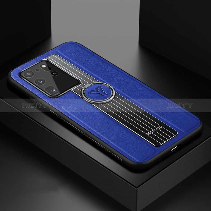 Silikon Hülle Handyhülle Gummi Schutzhülle Flexible Leder Tasche mit Magnetisch FL1 für Samsung Galaxy S20 Ultra Blau