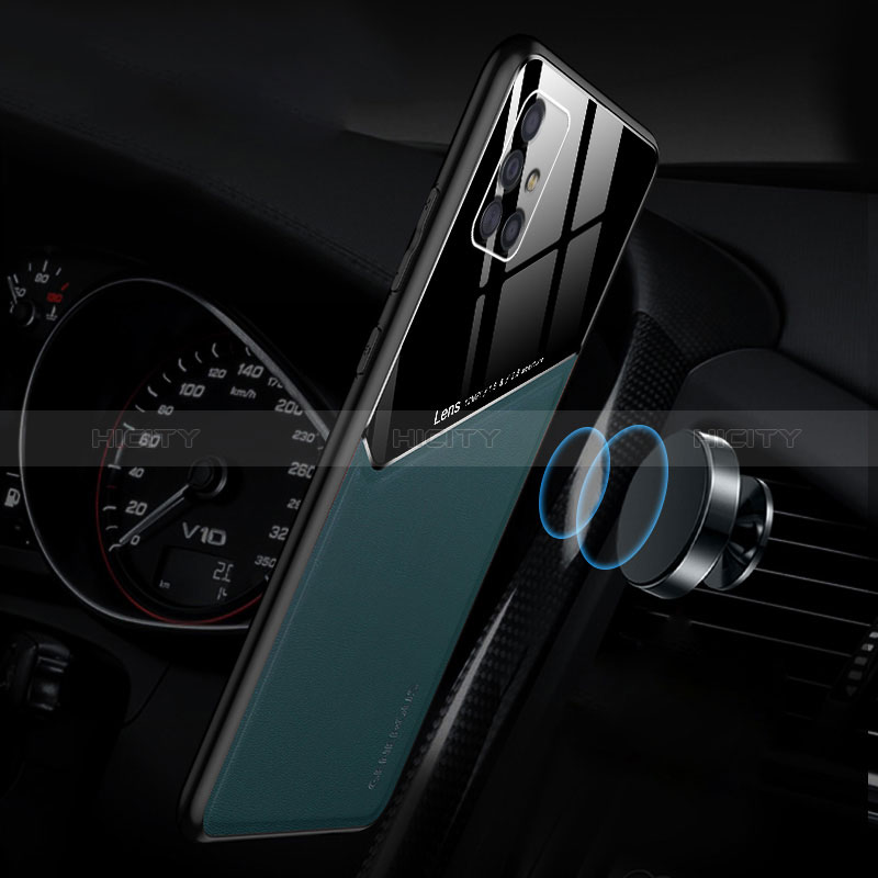 Silikon Hülle Handyhülle Gummi Schutzhülle Flexible Leder Tasche mit Magnetisch für Samsung Galaxy A51 4G