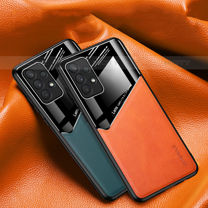 Silikon Hülle Handyhülle Gummi Schutzhülle Flexible Leder Tasche mit Magnetisch für Samsung Galaxy M32 5G