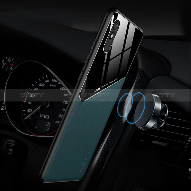 Silikon Hülle Handyhülle Gummi Schutzhülle Flexible Leder Tasche mit Magnetisch für Xiaomi Redmi 9A