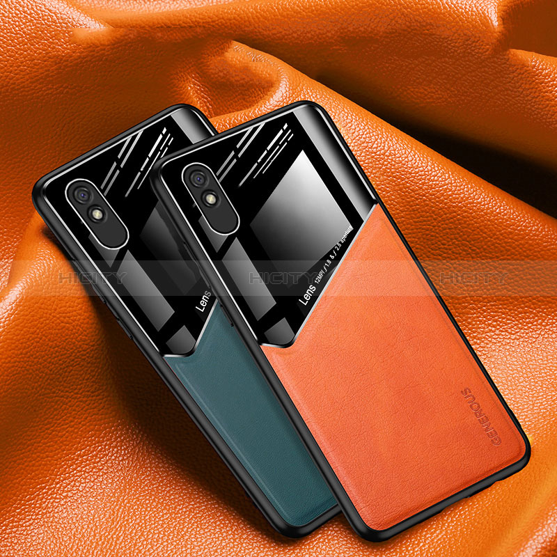 Silikon Hülle Handyhülle Gummi Schutzhülle Flexible Leder Tasche mit Magnetisch für Xiaomi Redmi 9i
