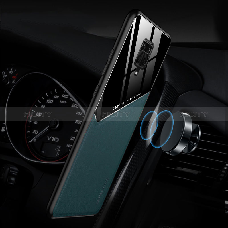 Silikon Hülle Handyhülle Gummi Schutzhülle Flexible Leder Tasche mit Magnetisch für Xiaomi Redmi Note 9 Pro Max groß