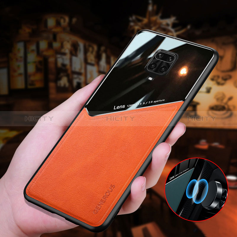 Silikon Hülle Handyhülle Gummi Schutzhülle Flexible Leder Tasche mit Magnetisch für Xiaomi Redmi Note 9 Pro Max groß