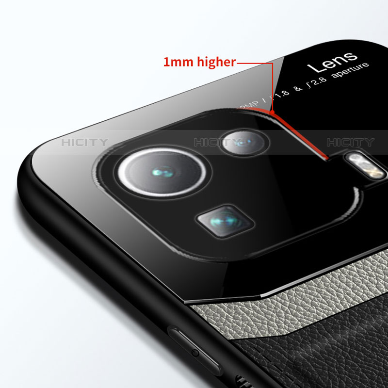 Silikon Hülle Handyhülle Gummi Schutzhülle Flexible Leder Tasche mit Magnetisch S02 für Xiaomi Mi 11 Pro 5G