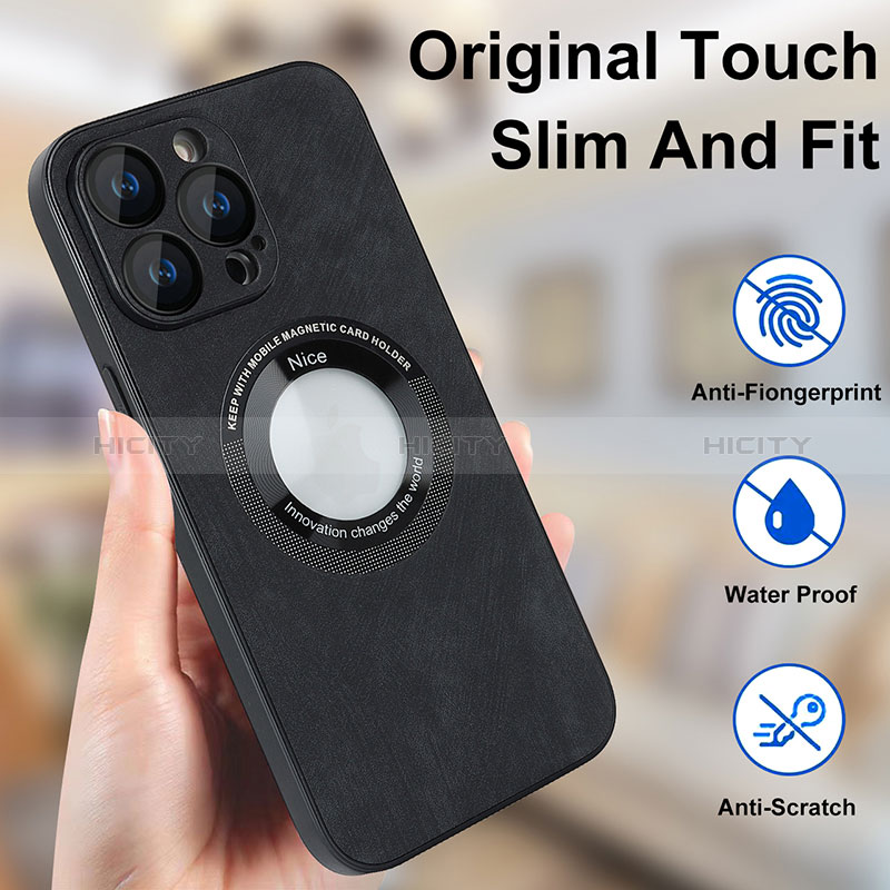 Silikon Hülle Handyhülle Gummi Schutzhülle Flexible Leder Tasche mit Magnetisch S07D für Apple iPhone 13 Pro