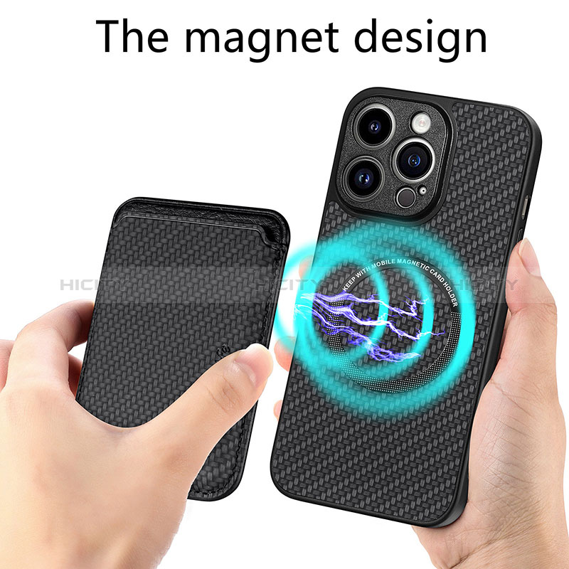 Silikon Hülle Handyhülle Gummi Schutzhülle Flexible Leder Tasche mit Magnetisch S08D für Apple iPhone 13 Pro Max