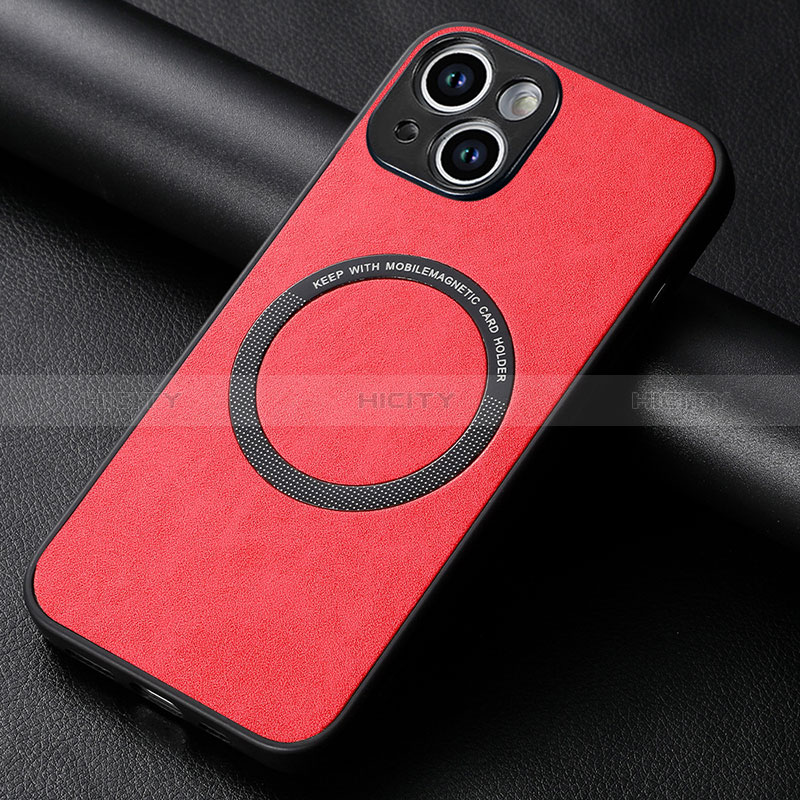 Silikon Hülle Handyhülle Gummi Schutzhülle Flexible Leder Tasche mit Magnetisch S11D für Apple iPhone 14 groß