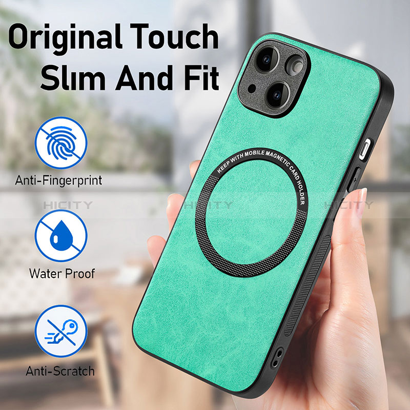 Silikon Hülle Handyhülle Gummi Schutzhülle Flexible Leder Tasche mit Magnetisch S11D für Apple iPhone 14 groß