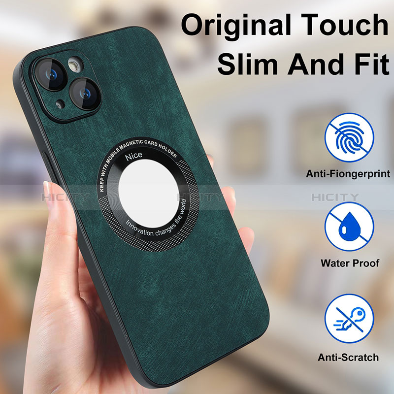 Silikon Hülle Handyhülle Gummi Schutzhülle Flexible Leder Tasche mit Magnetisch S14D für Apple iPhone 13 groß
