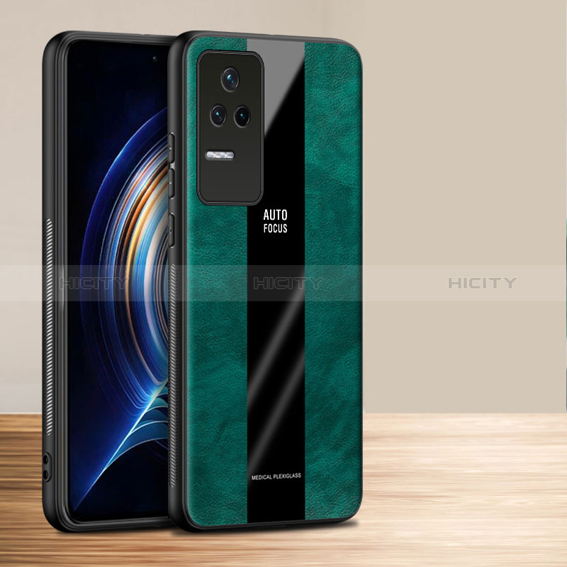 Silikon Hülle Handyhülle Gummi Schutzhülle Flexible Leder Tasche PB1 für Xiaomi Redmi K50 Pro 5G Grün Plus