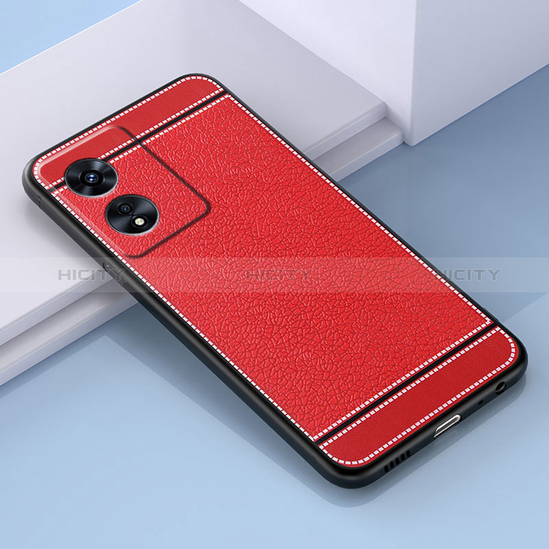 Silikon Hülle Handyhülle Gummi Schutzhülle Flexible Leder Tasche S03 für Oppo A58 5G Rot Plus