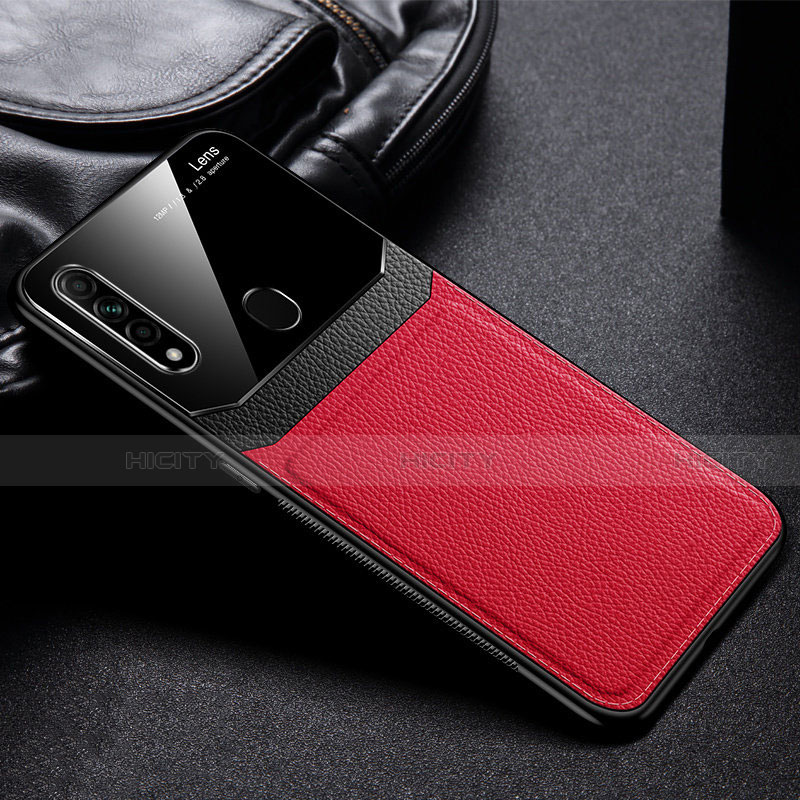 Silikon Hülle Handyhülle Gummi Schutzhülle Flexible Leder Tasche S03 für Oppo A8 Rot