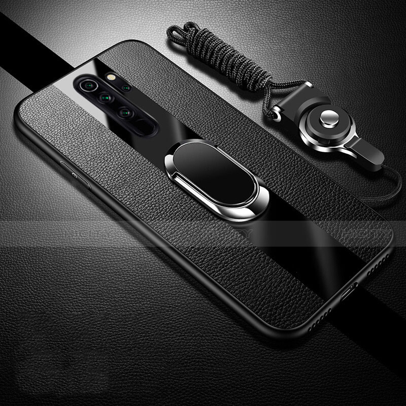Silikon Hülle Handyhülle Gummi Schutzhülle Flexible Leder Tasche S06 für Xiaomi Redmi Note 8 Pro Schwarz