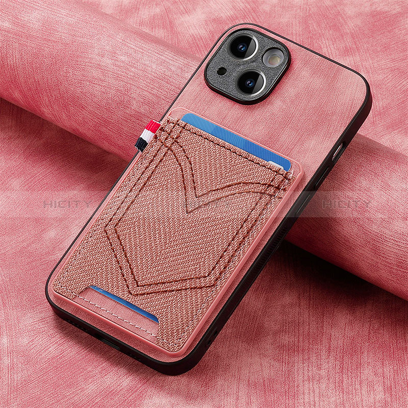 Silikon Hülle Handyhülle Gummi Schutzhülle Flexible Leder Tasche SD1 für Apple iPhone 14 Rosa