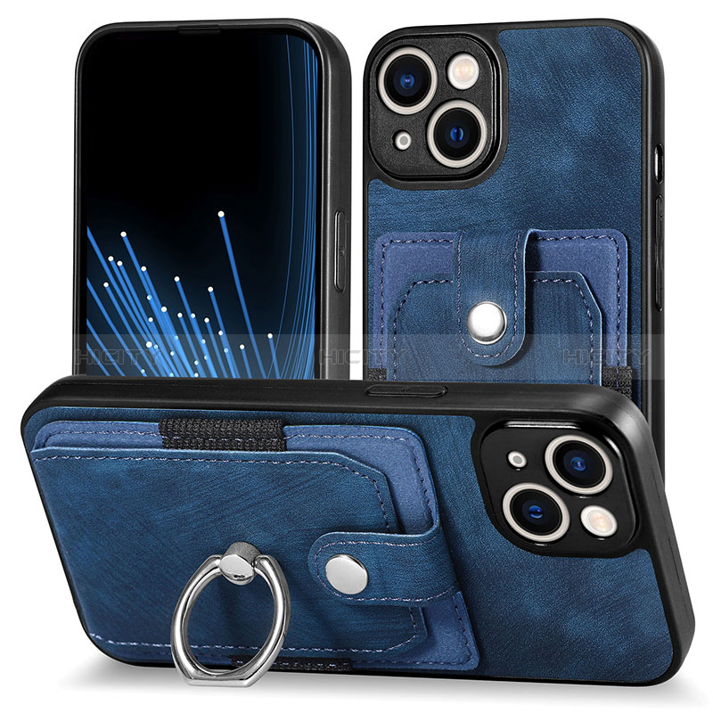 Silikon Hülle Handyhülle Gummi Schutzhülle Flexible Leder Tasche SD11 für Apple iPhone 14 Blau