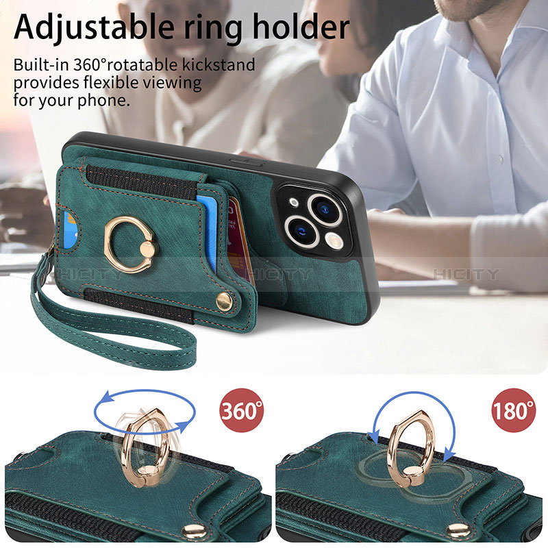 Silikon Hülle Handyhülle Gummi Schutzhülle Flexible Leder Tasche SD12 für Apple iPhone 13 groß