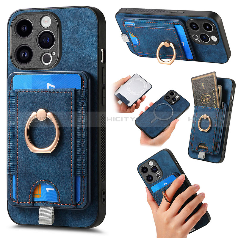 Silikon Hülle Handyhülle Gummi Schutzhülle Flexible Leder Tasche SD18 für Apple iPhone 15 Pro groß