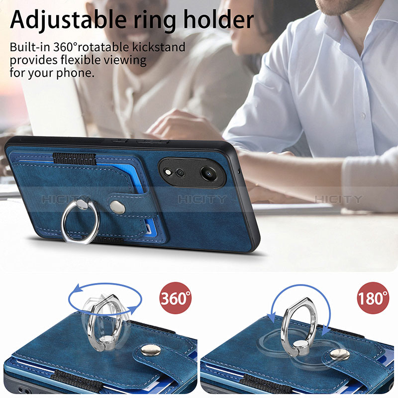 Silikon Hülle Handyhülle Gummi Schutzhülle Flexible Leder Tasche SD2 für Oppo A58 5G