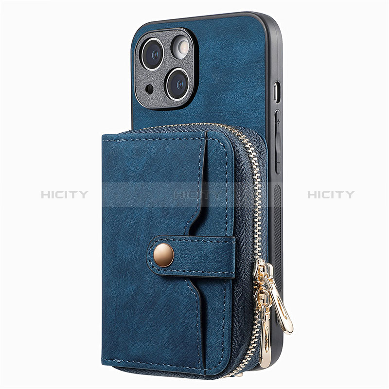 Silikon Hülle Handyhülle Gummi Schutzhülle Flexible Leder Tasche SD3 für Apple iPhone 14 Blau Plus