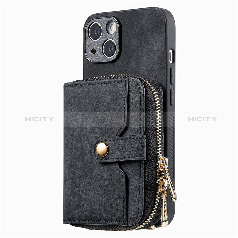 Silikon Hülle Handyhülle Gummi Schutzhülle Flexible Leder Tasche SD3 für Apple iPhone 14 Schwarz Plus