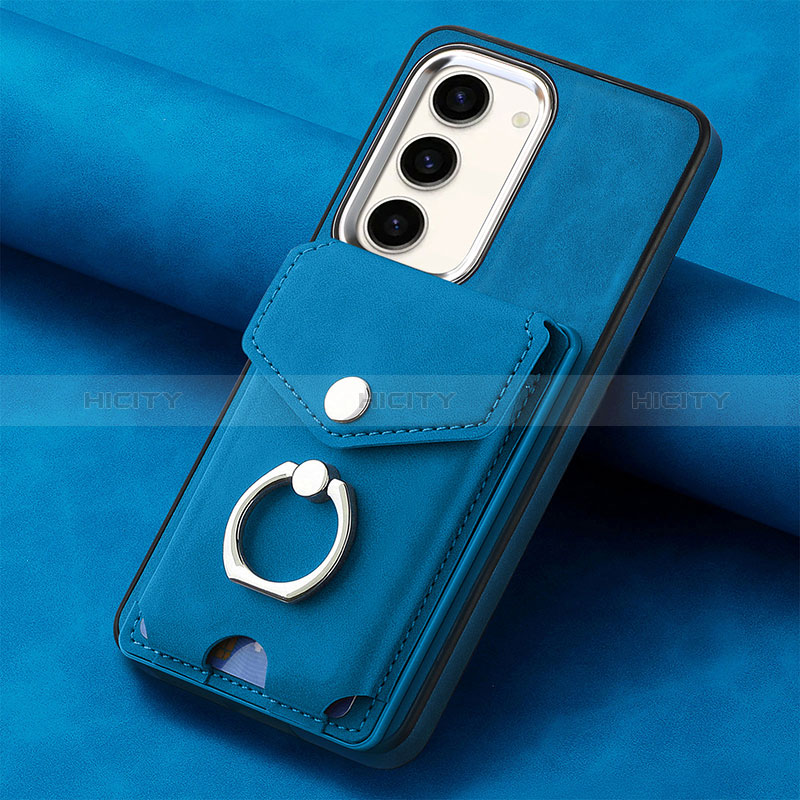 Silikon Hülle Handyhülle Gummi Schutzhülle Flexible Leder Tasche SD6 für Samsung Galaxy S22 5G Blau Plus