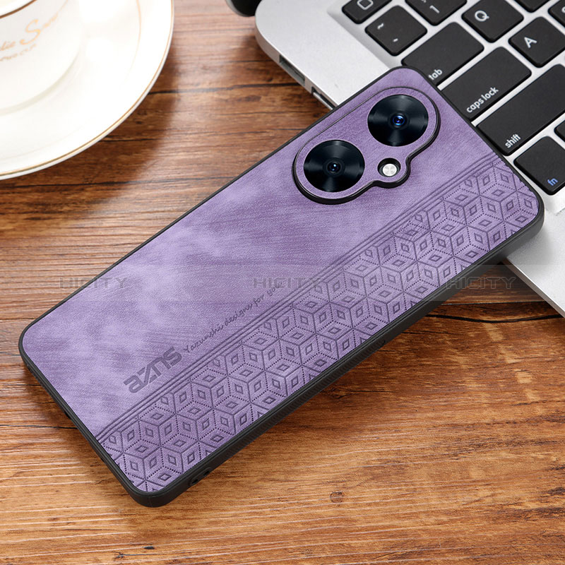 Silikon Hülle Handyhülle Gummi Schutzhülle Flexible Leder Tasche YZ2 für Huawei Nova 11i Helles Lila