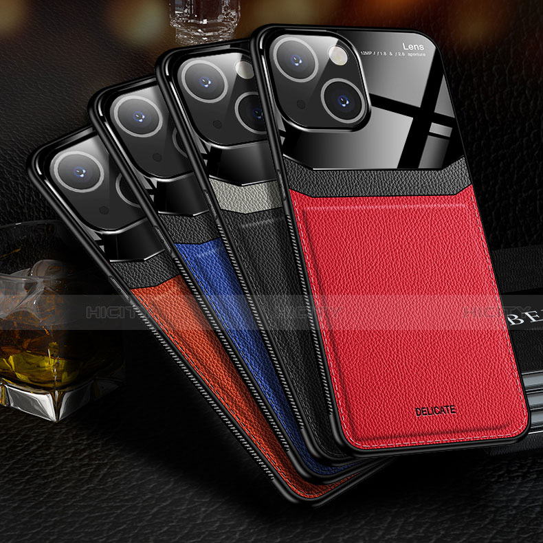 Silikon Hülle Handyhülle Gummi Schutzhülle Flexible Leder Tasche Z02 für Apple iPhone 13 Mini groß