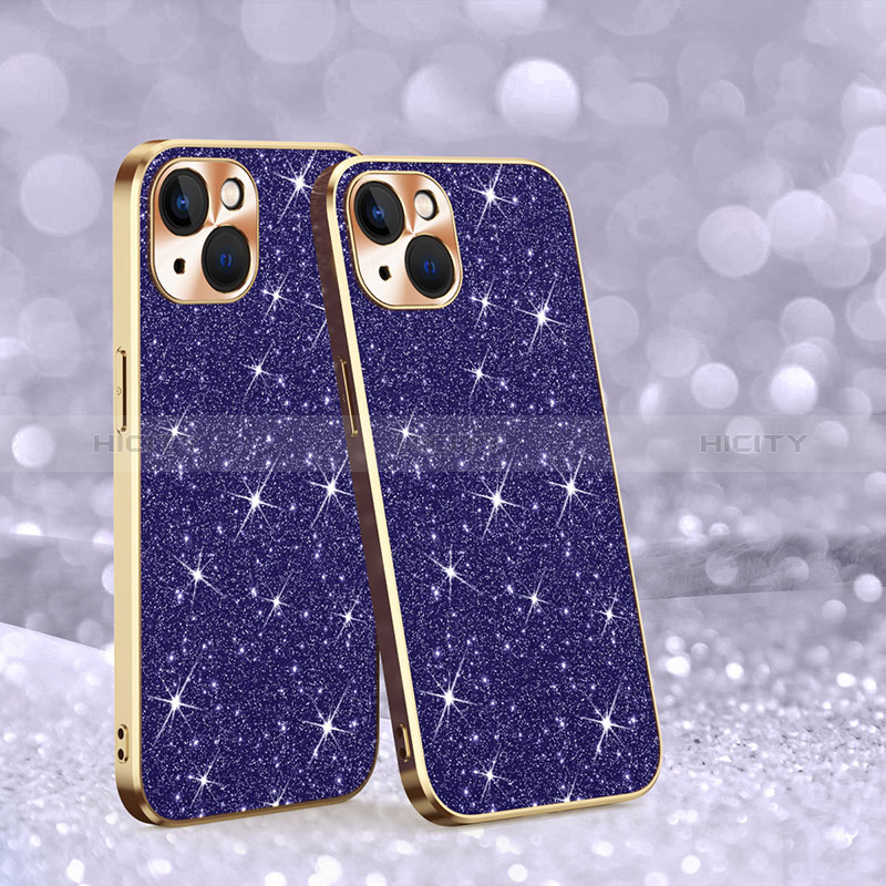 Silikon Hülle Handyhülle Gummi Schutzhülle Flexible Tasche Bling-Bling AC1 für Apple iPhone 15 groß