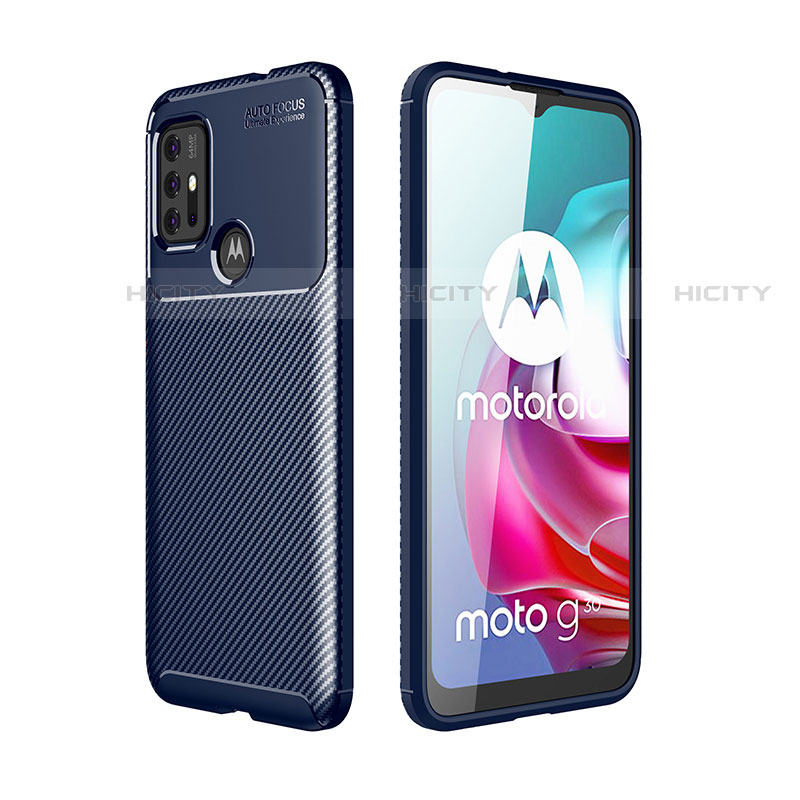 Silikon Hülle Handyhülle Gummi Schutzhülle Flexible Tasche Köper für Motorola Moto G20 Blau Plus