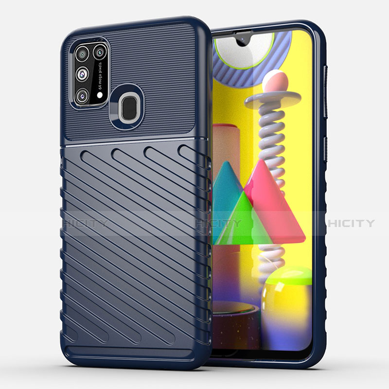 Silikon Hülle Handyhülle Gummi Schutzhülle Flexible Tasche Köper für Samsung Galaxy M21s Blau Plus
