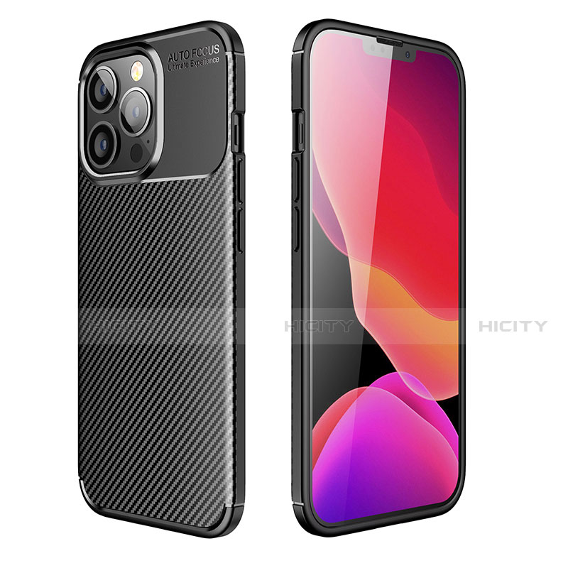 Silikon Hülle Handyhülle Gummi Schutzhülle Flexible Tasche Köper S01 für Apple iPhone 13 Pro Schwarz