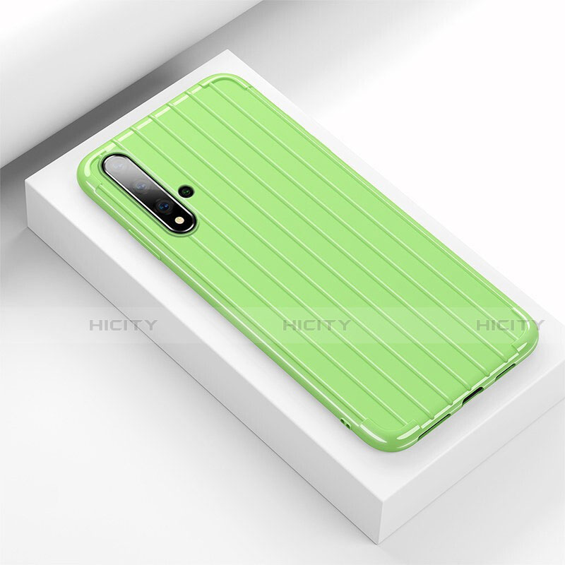 Silikon Hülle Handyhülle Gummi Schutzhülle Flexible Tasche Line C01 für Huawei Nova 5 Grün Plus