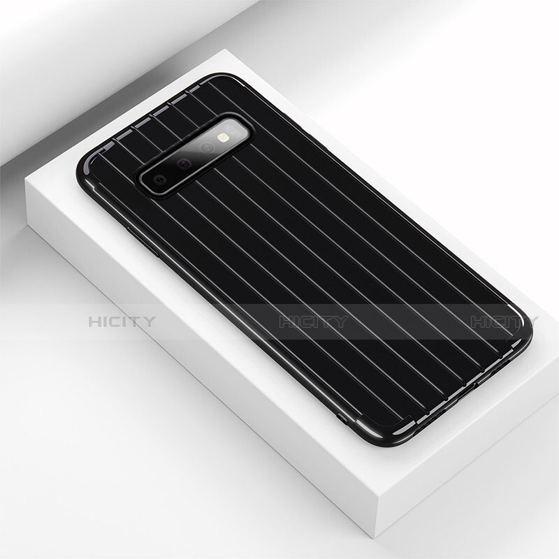 Silikon Hülle Handyhülle Gummi Schutzhülle Flexible Tasche Line C01 für Samsung Galaxy S10