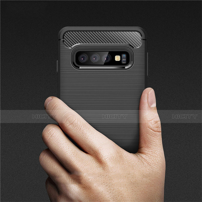 Silikon Hülle Handyhülle Gummi Schutzhülle Flexible Tasche Line C03 für Samsung Galaxy S10 Plus