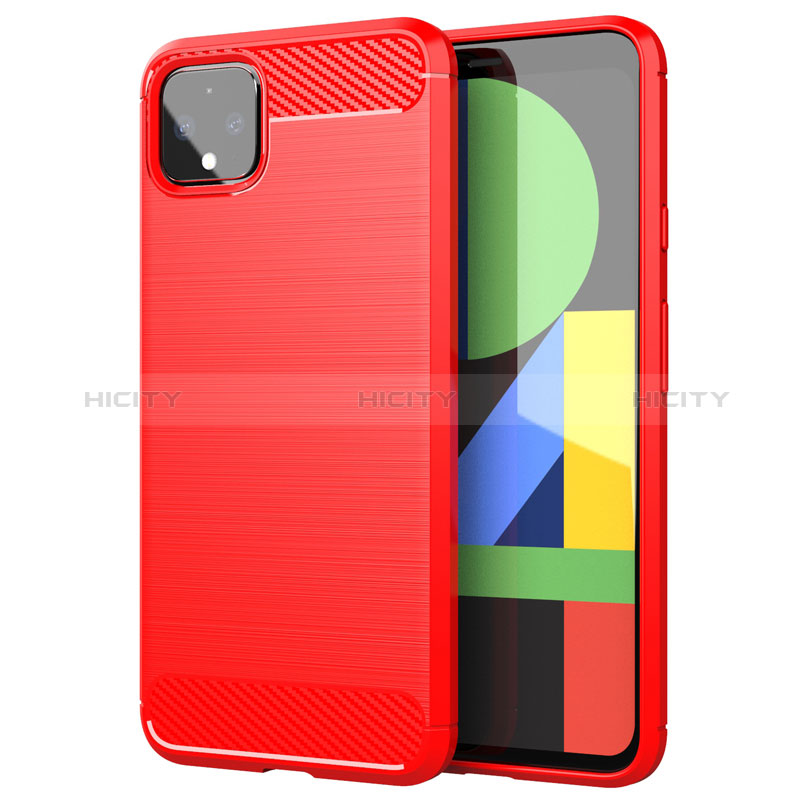 Silikon Hülle Handyhülle Gummi Schutzhülle Flexible Tasche Line für Google Pixel 4 XL Rot