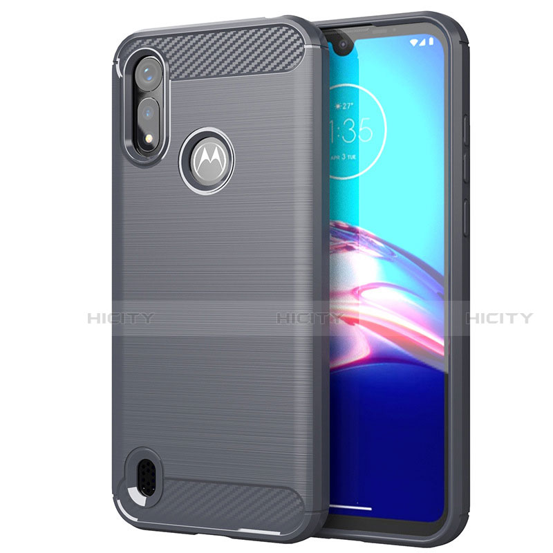 Silikon Hülle Handyhülle Gummi Schutzhülle Flexible Tasche Line für Motorola Moto E6s (2020) Grau Plus